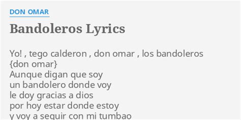 bandoleros lyrics|Don Omar Bandoleros Lyrics English Translation